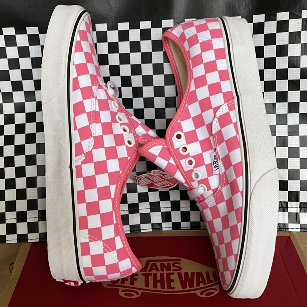 Vans Authentic Checkerboard Pink Lemonade/True White WMNS sneakers - Picture 12 of 16